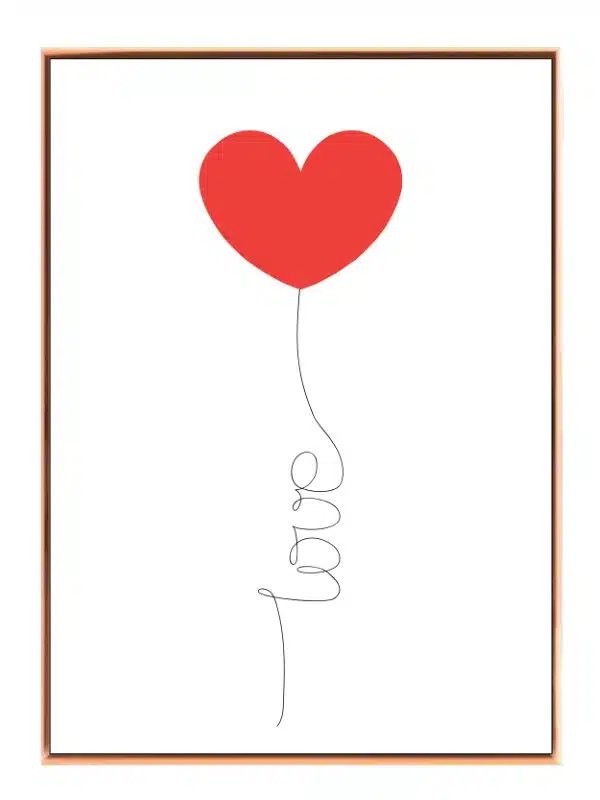 Hjerte ballon hånd med stregtegning minimalisme