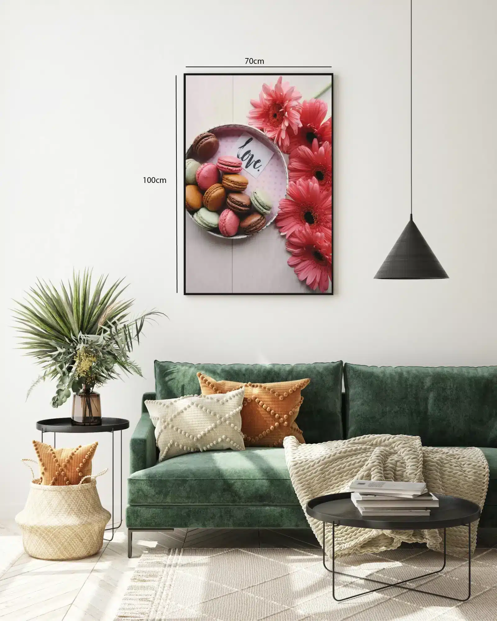 Makroner blomster skål med typografi mønster