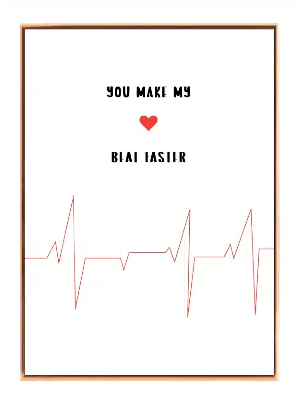 Hjerte ekg-kurve tekst med typografi linjetegning