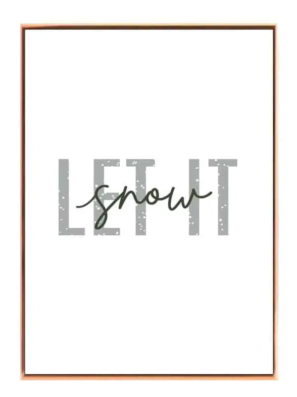 Let It Snow Typografi Plakat