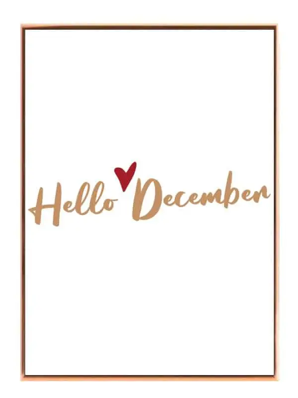 Hello December Minimalistisk Plakat