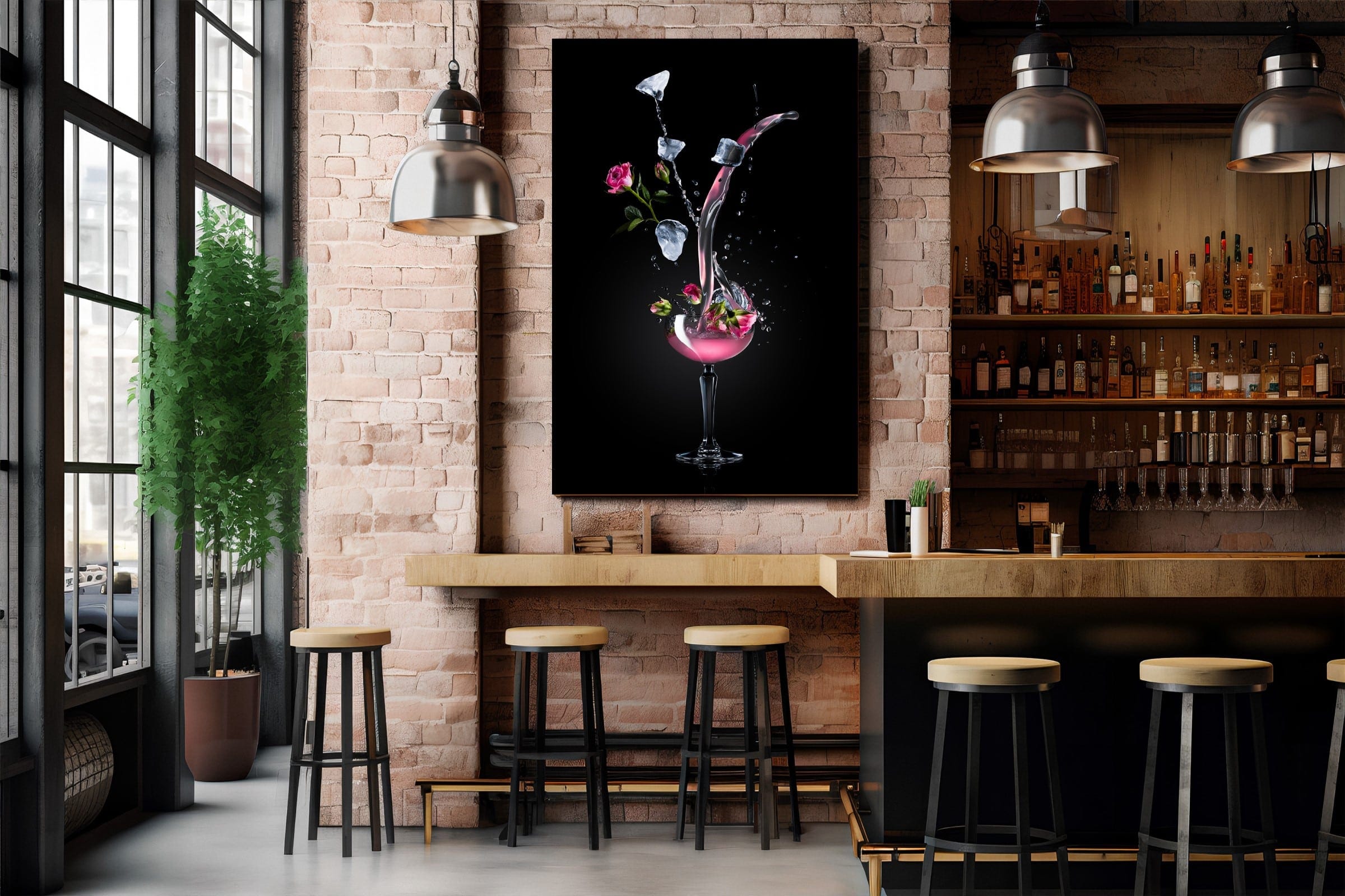 Lyserød Cocktail Med Is Plakat