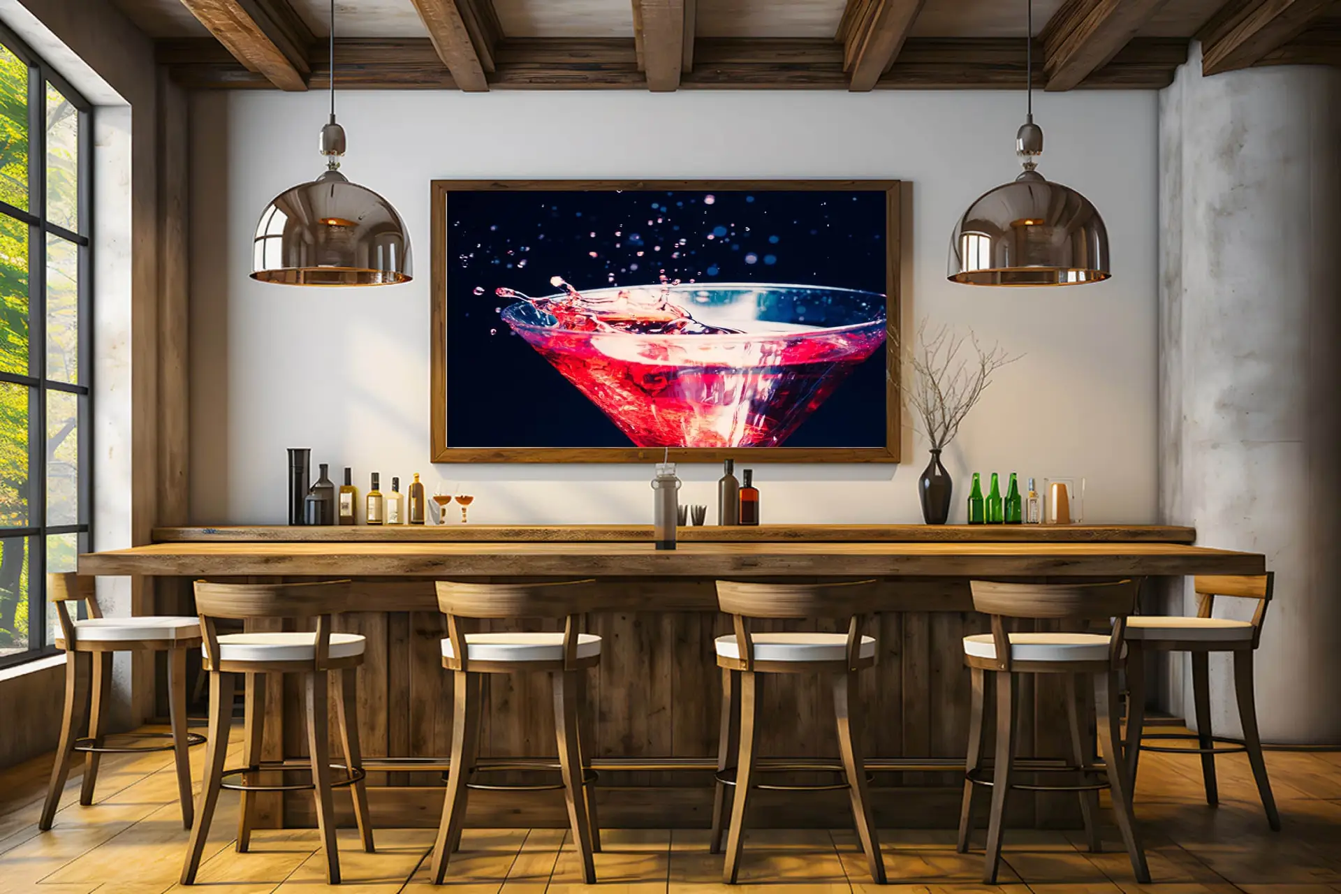 Cremet Rød Cascade Plakat