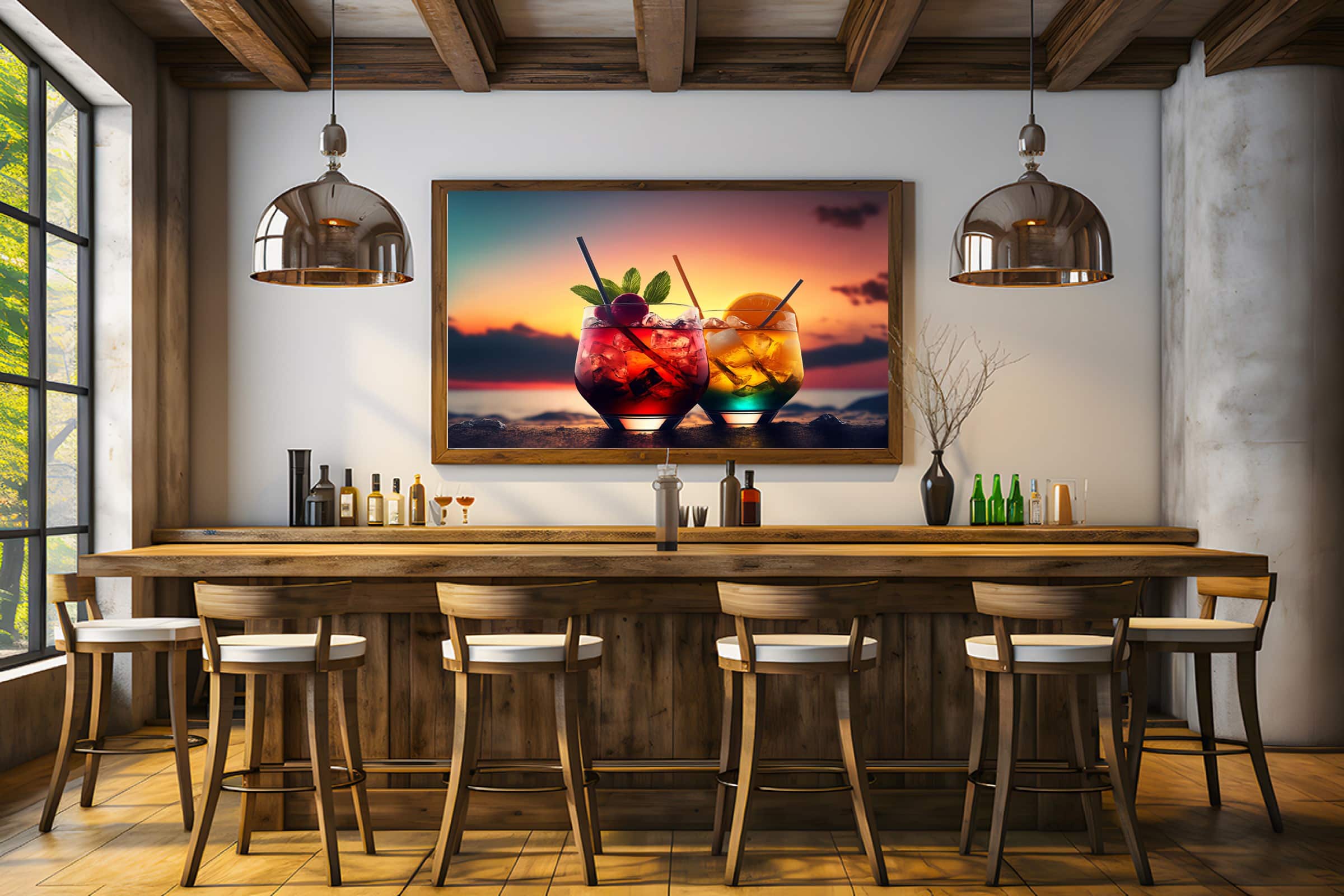Cocktailer I Solnedgang Plakat