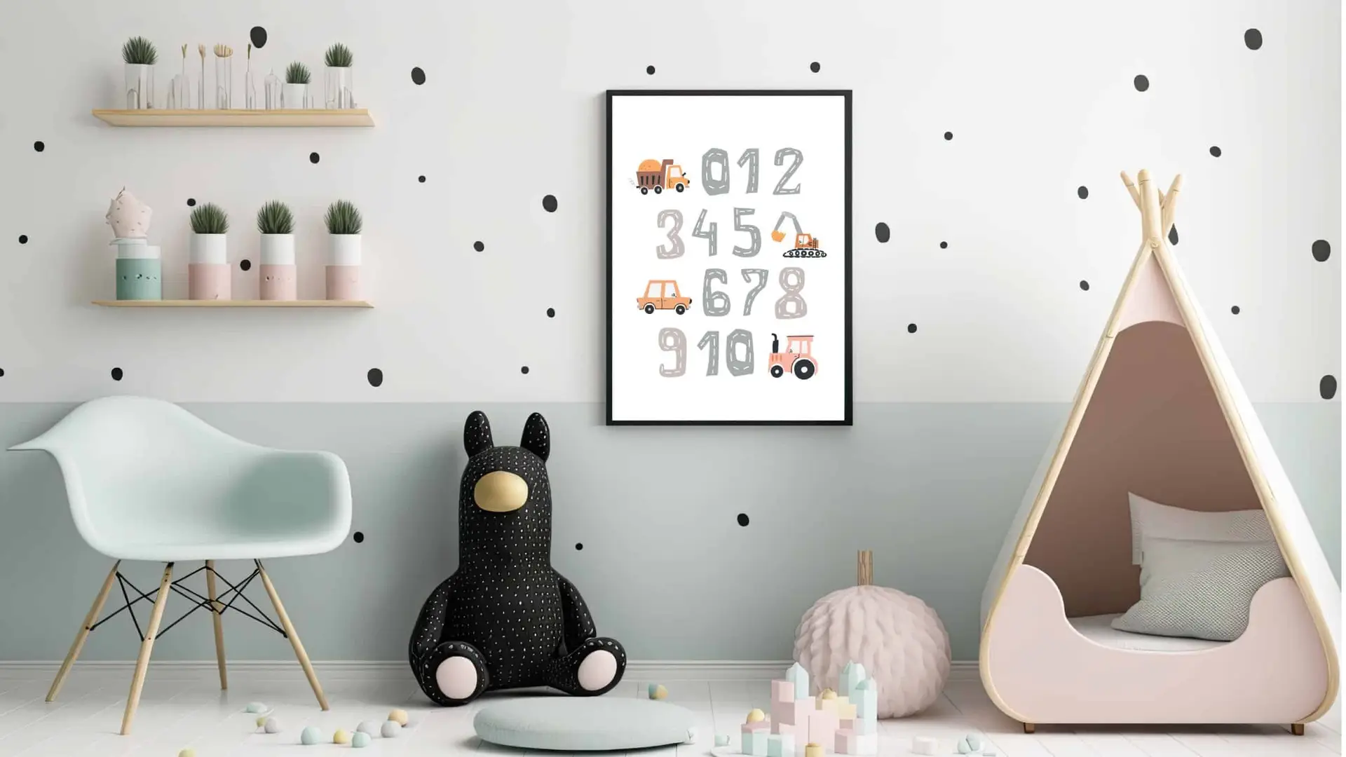 Playful Numbers With Vehicles Plakat