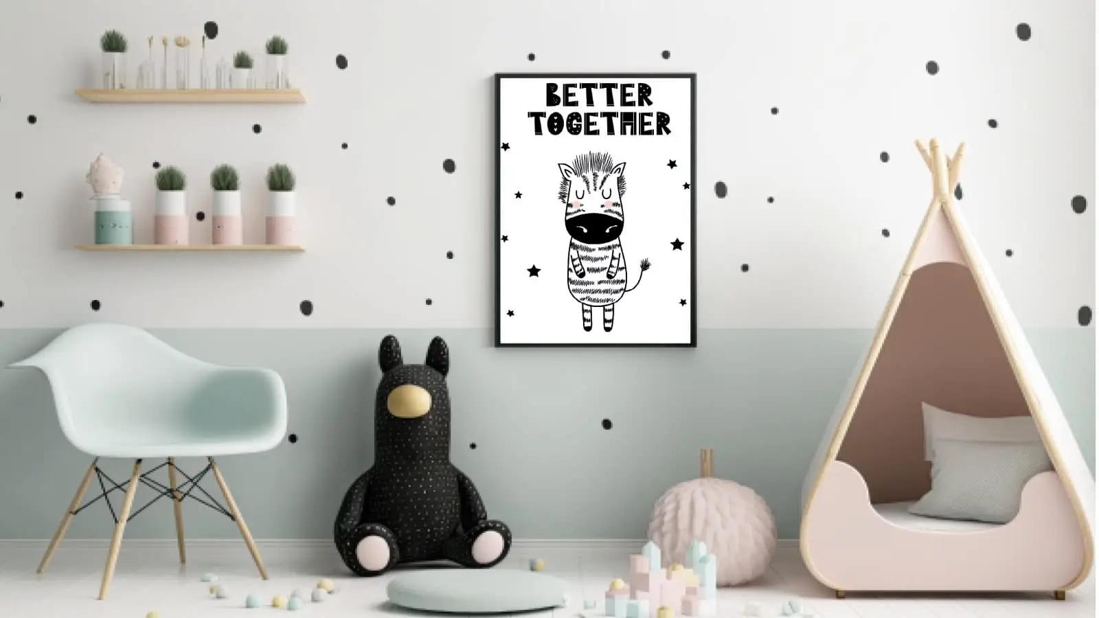 Playful Zebra Better Together Plakat