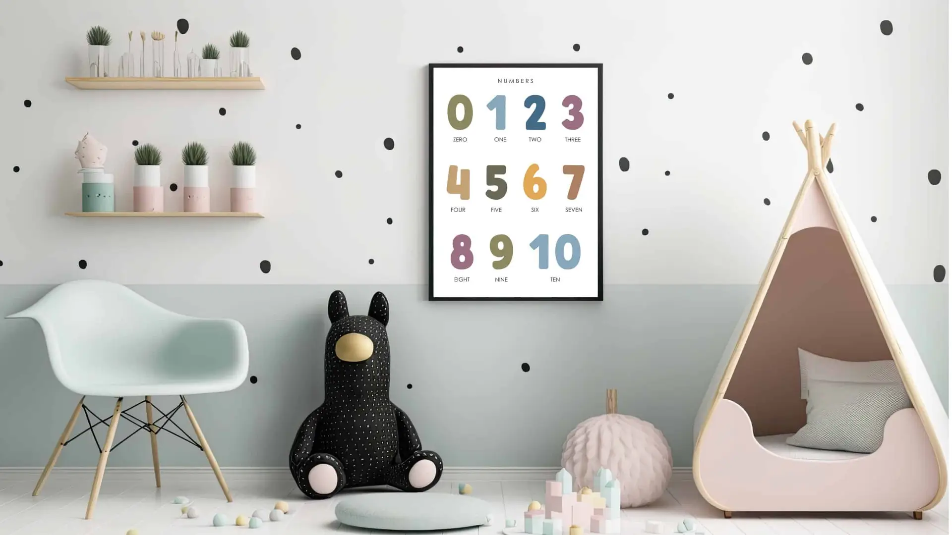 Playful Colorful Number Chart Plakat