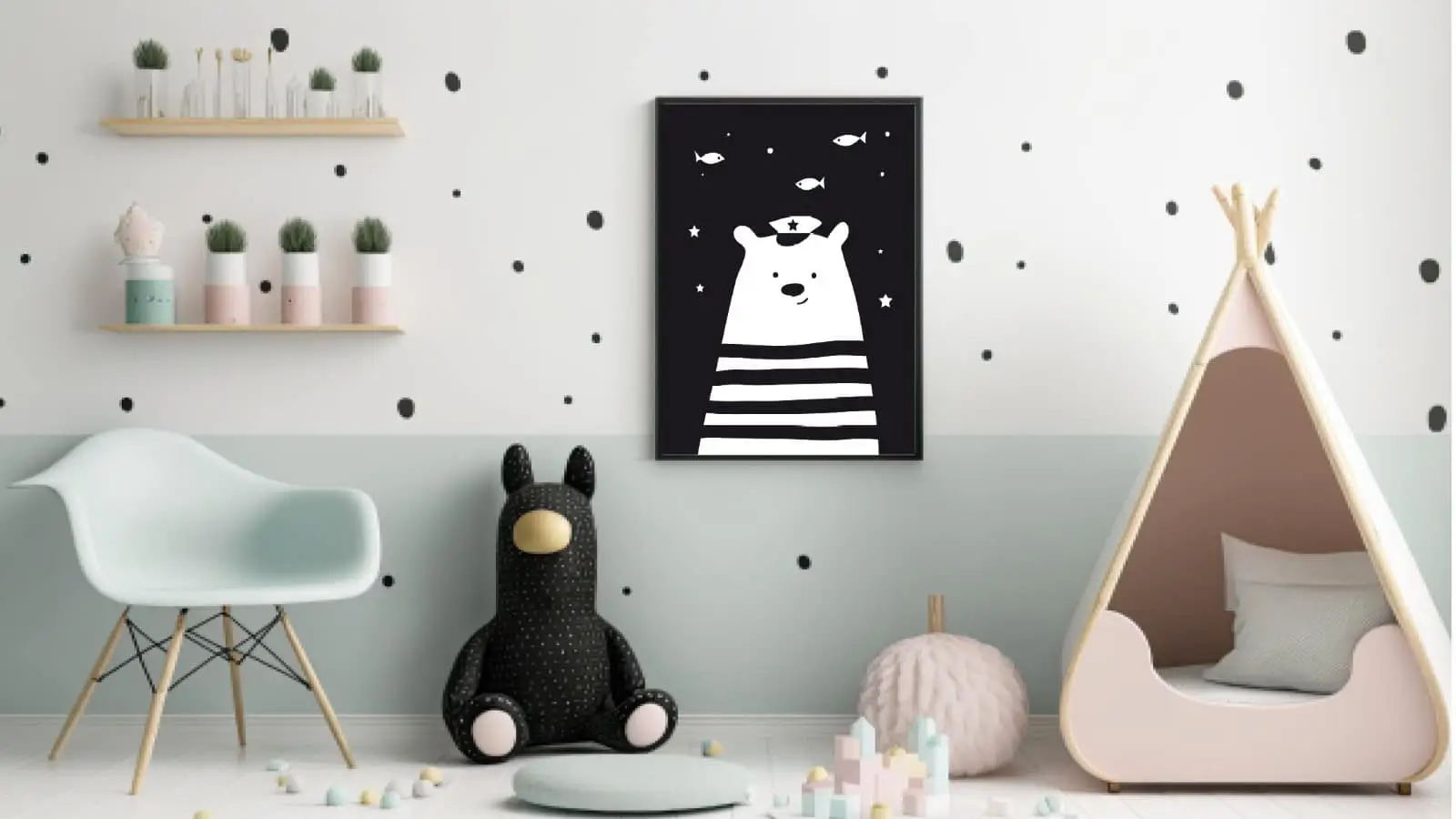 Playful Bear Captain Plakat