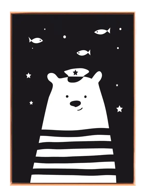 Playful Bear Captain Plakat