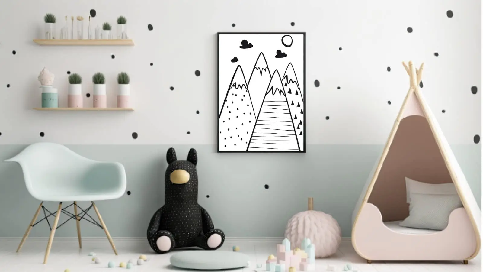 Playful Mountain Shapes Plakat