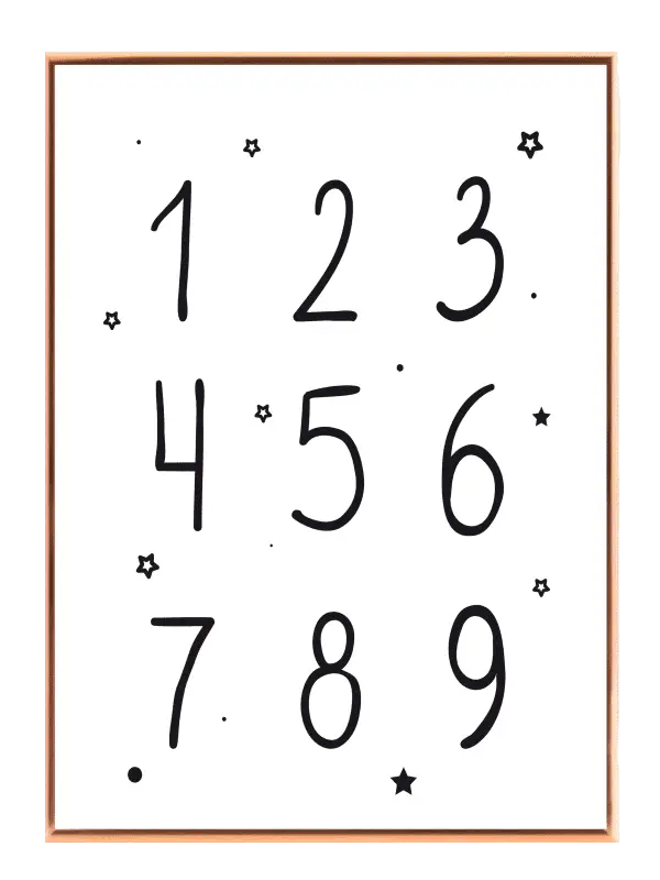 Playful Numbers With Stars Plakat