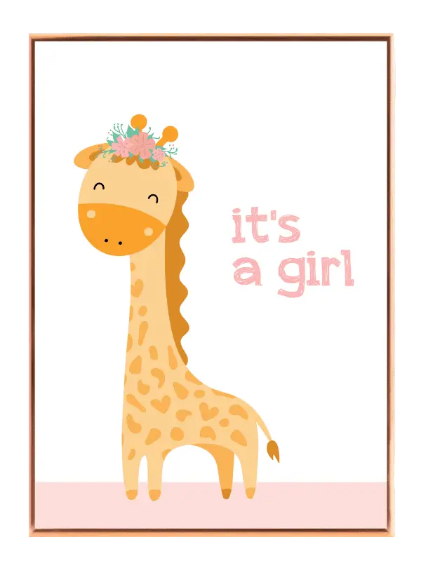 Gentle Giraffe Baby Girl Plakat