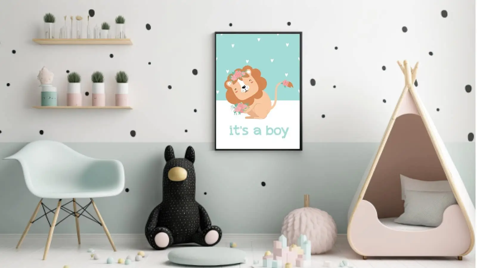 Gentle Lion Baby Celebration Plakat
