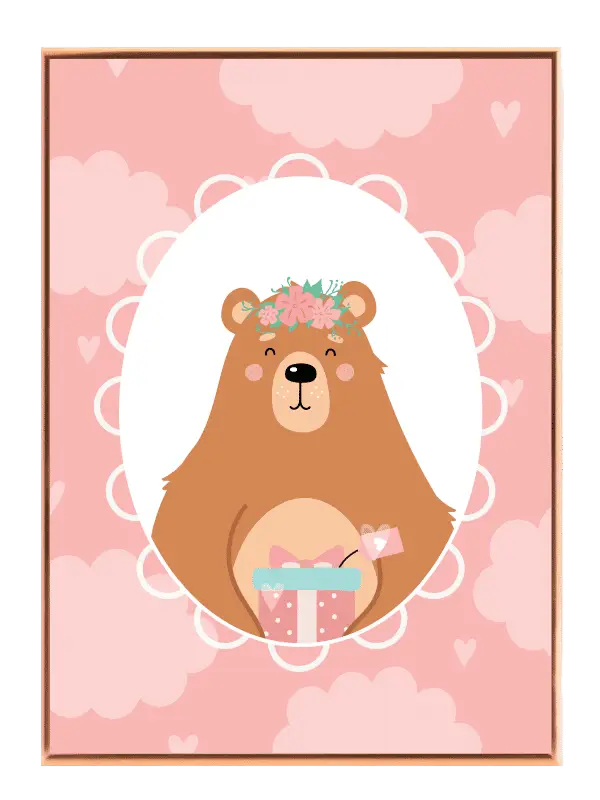Playful Bear With Gift Plakat