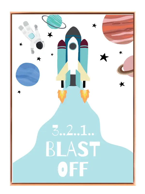 Playful Rocket Blast Off Plakat