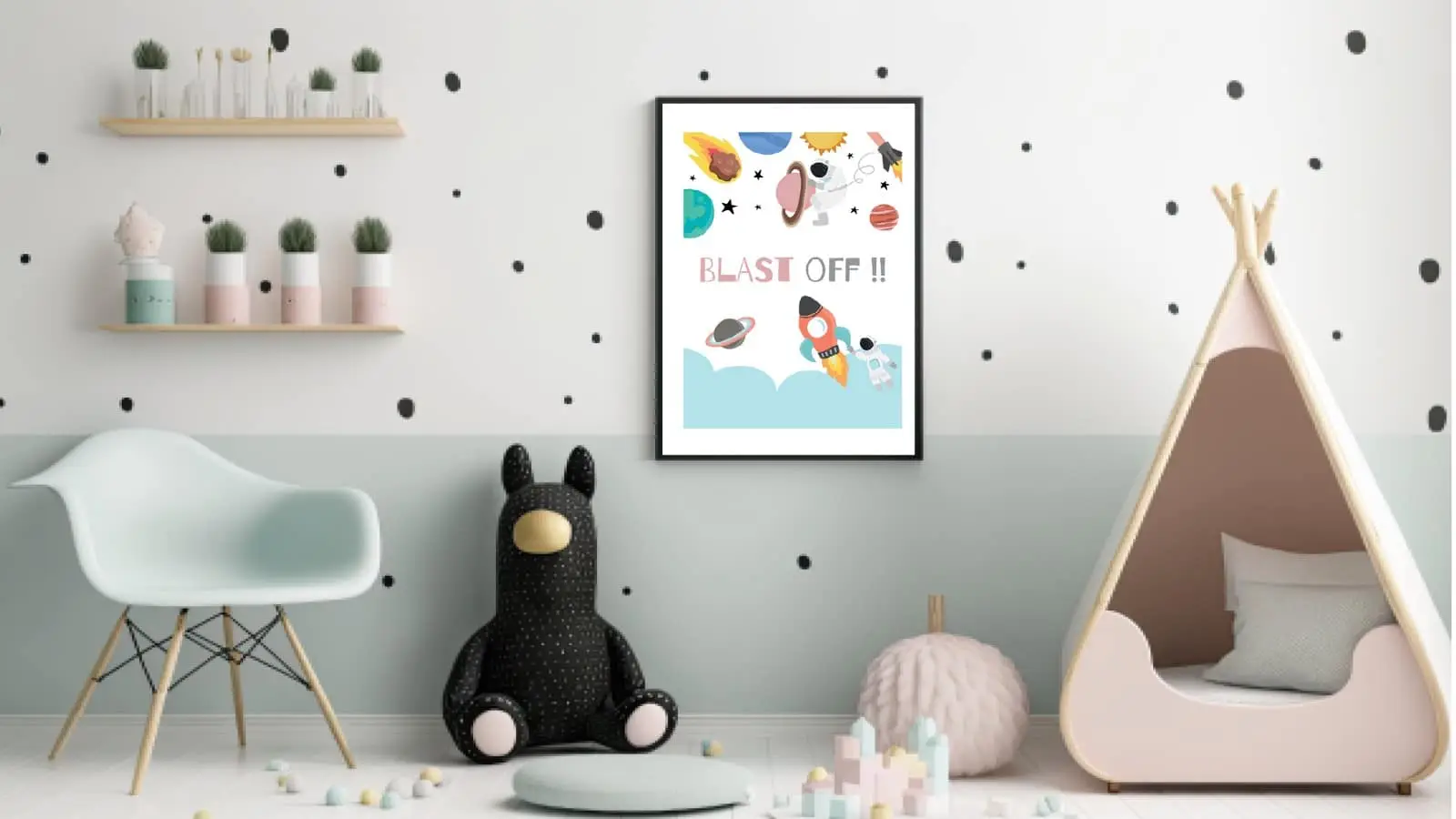 Playful Space Adventure Blast Off Plakat