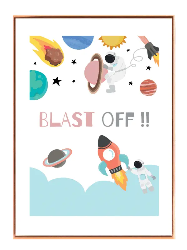 Playful Space Adventure Blast Off Plakat