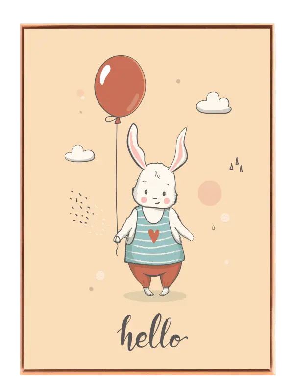 Gentle Bunny With Balloon Plakat