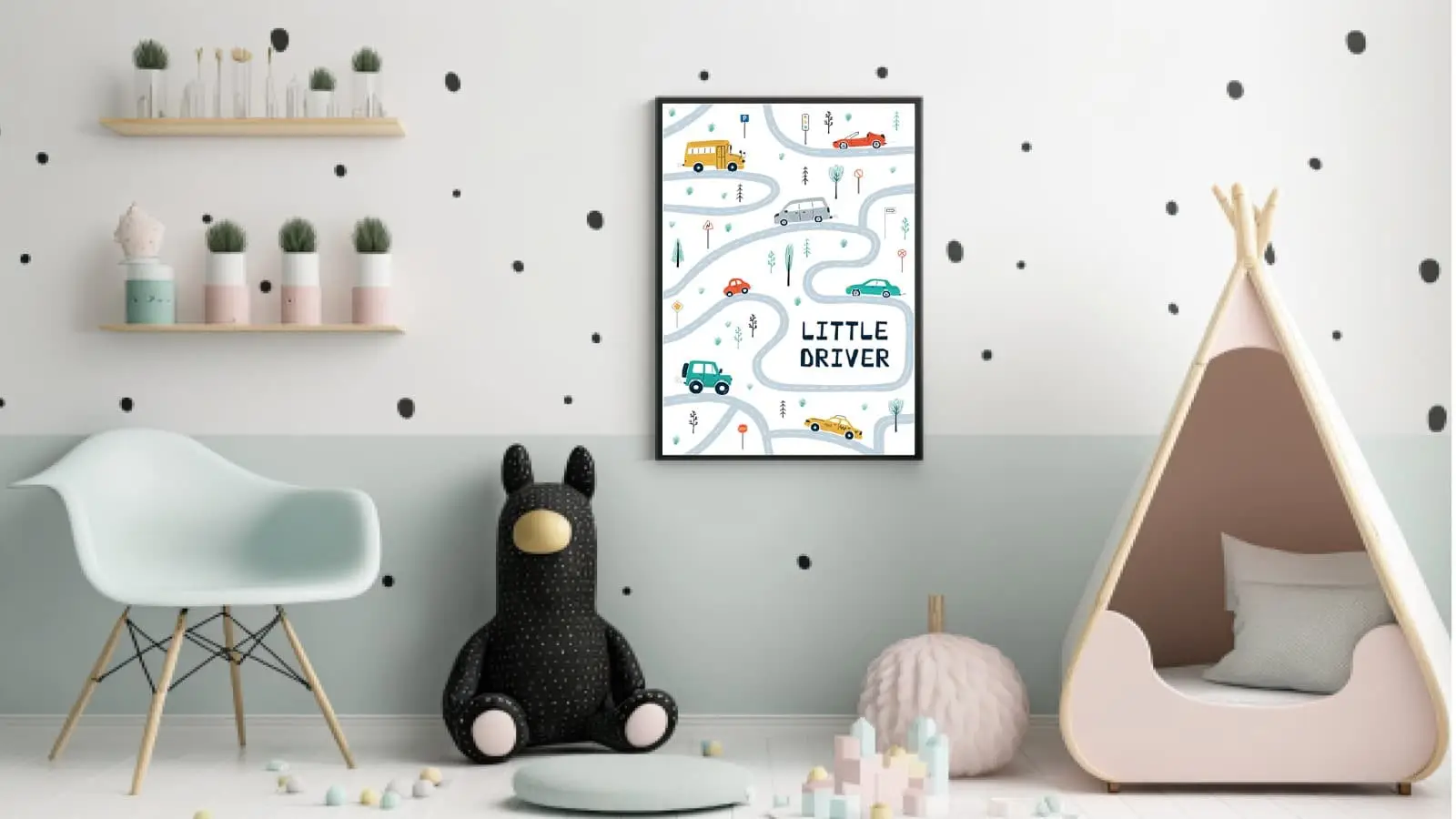 Playful Little Driver Cars Plakat