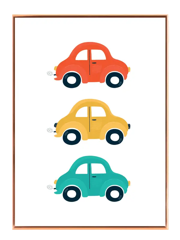 Playful Trio Of Vintage Cars Plakat