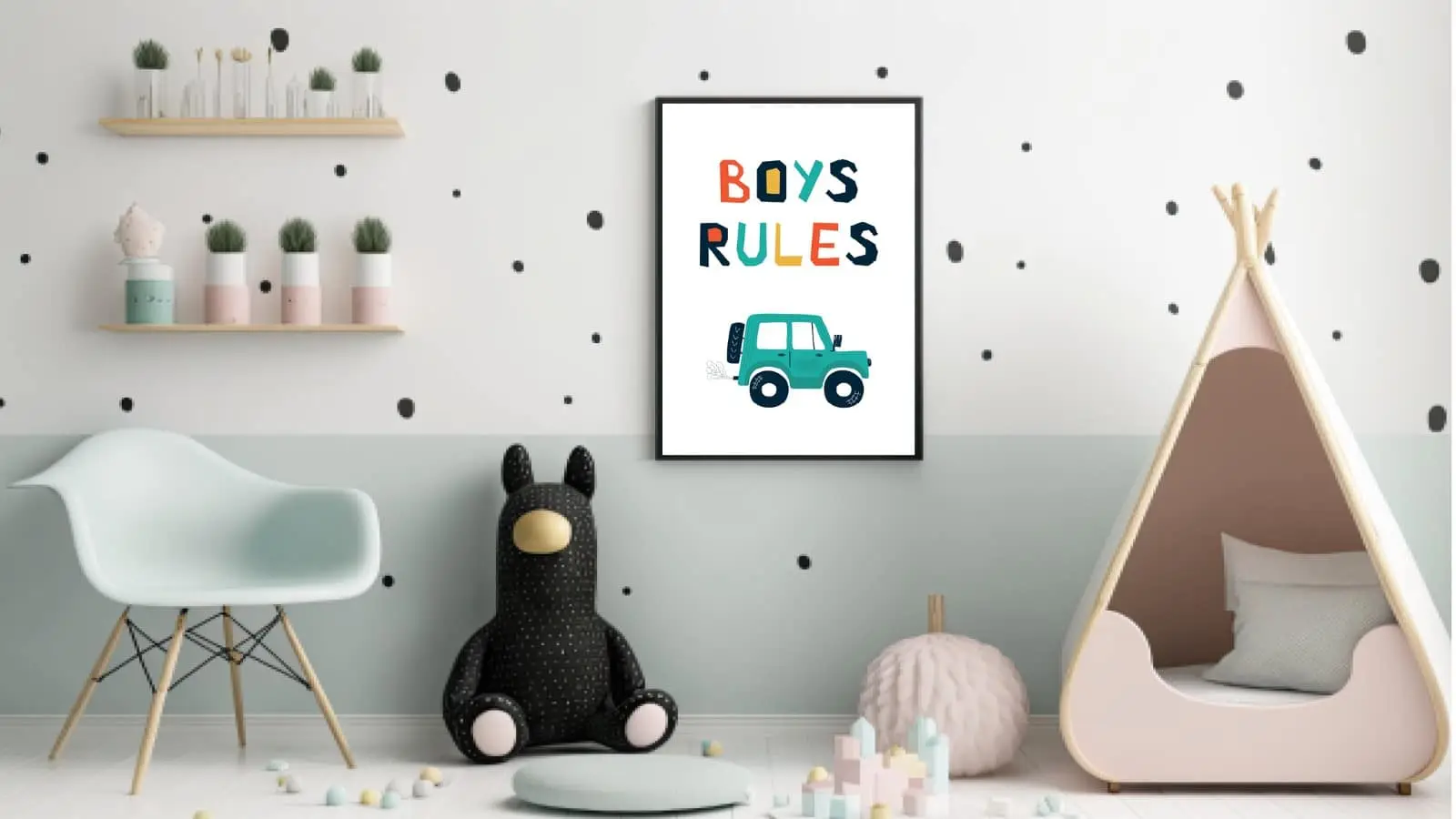 Playful Boys Adventure Car Plakat