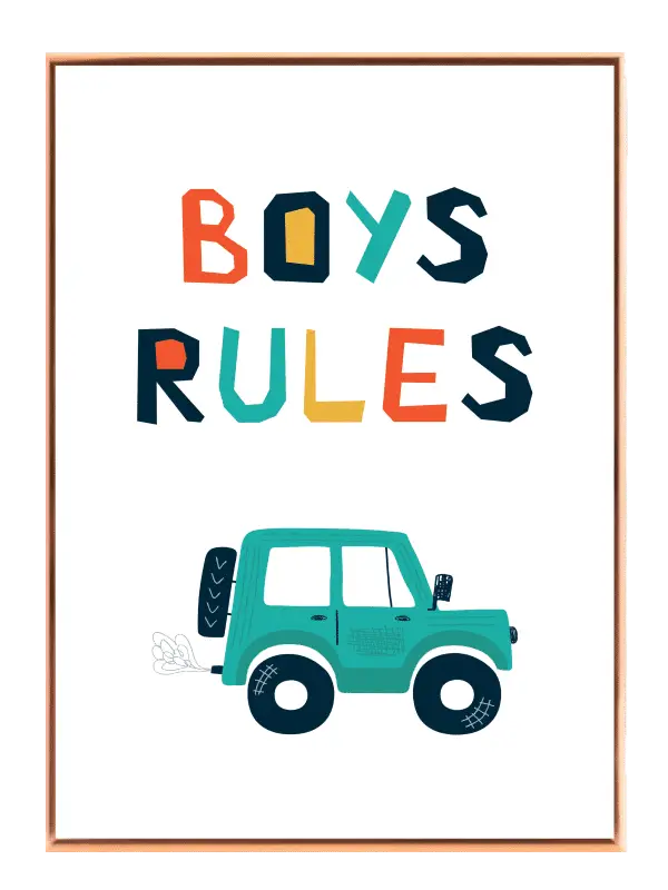 Playful Boys Adventure Car Plakat