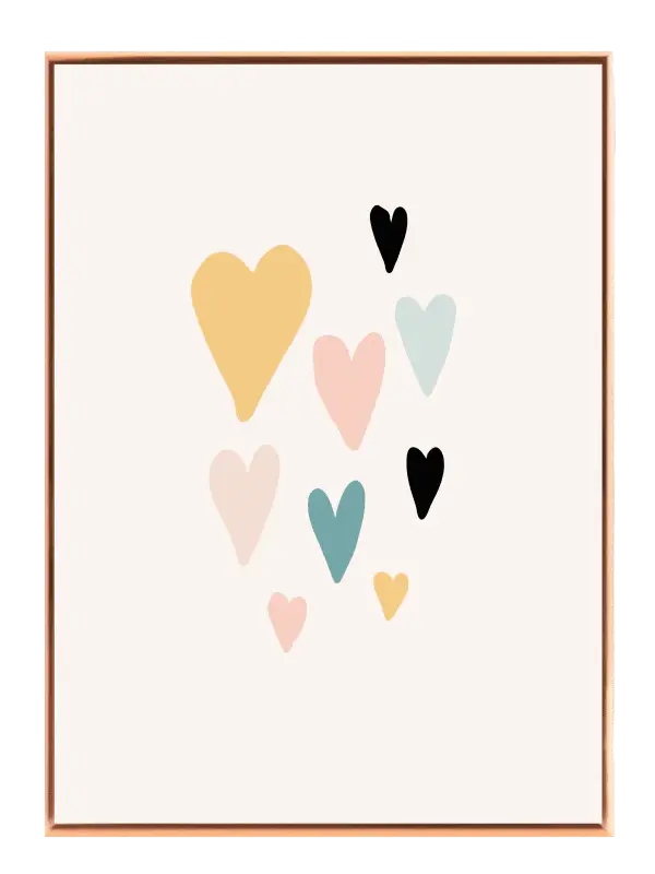 Gentle Colorful Heart Shapes Plakat