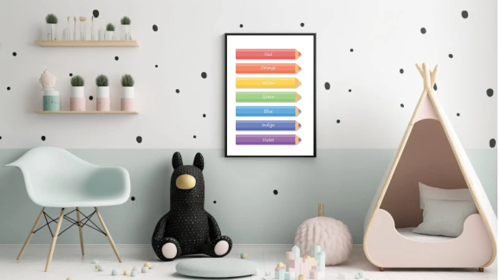 Playful Color Pencil Rainbow Plakat
