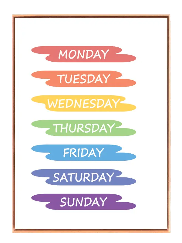 Playful Days Of Week Plakat