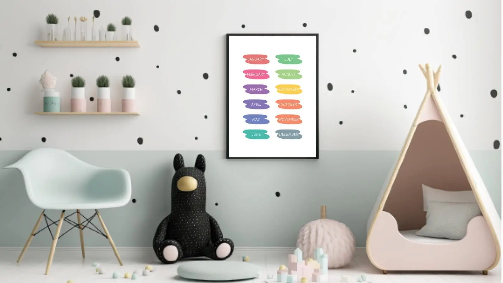 Playful Colorful Months Chart Plakat