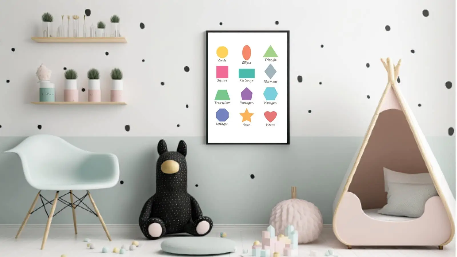 Playful Colorful Shape Chart Plakat
