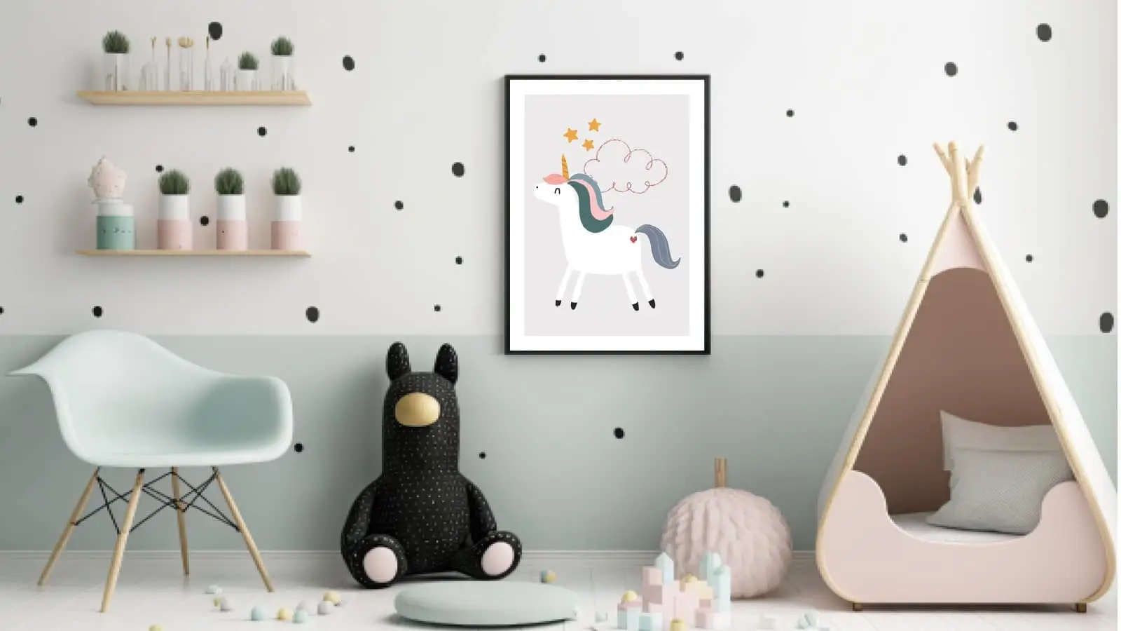 Playful Magical Unicorn Plakat