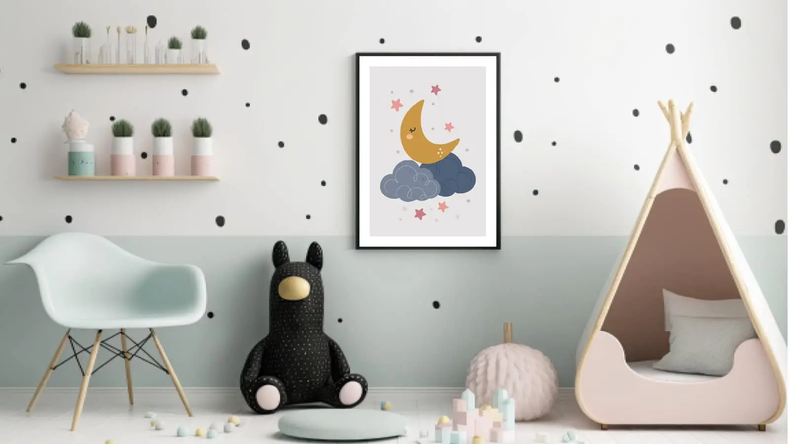 Dreamy Moon And Stars Plakat