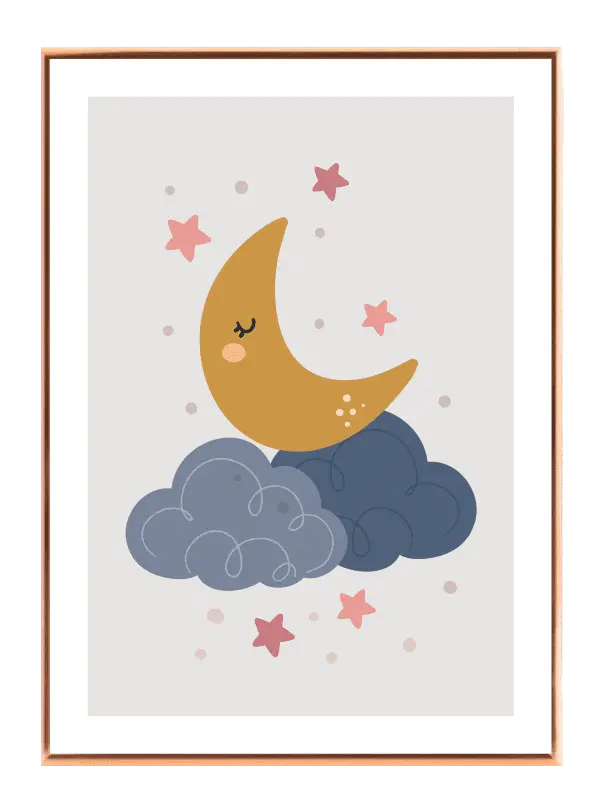 Dreamy Moon And Stars Plakat