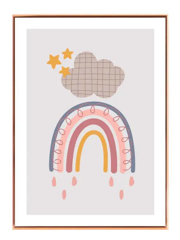 Gentle Rainbow Shapes Plakat
