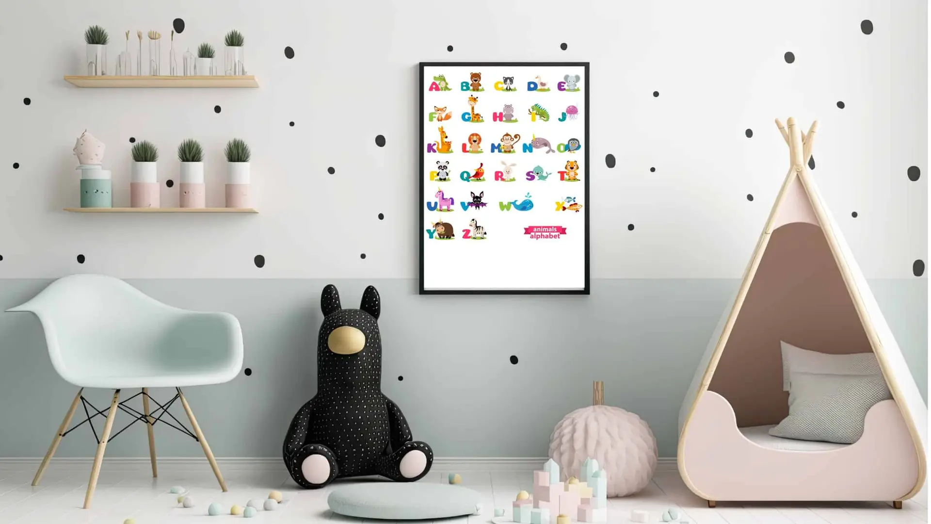Playful Animal Alphabet Chart Plakat