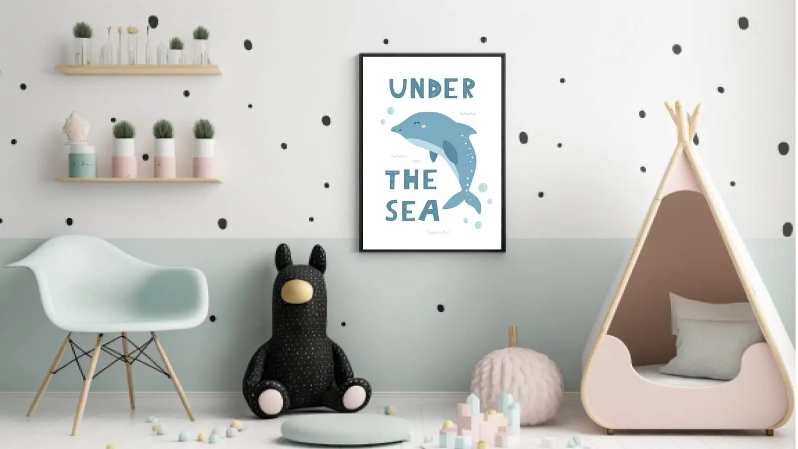 Gentle Dolphin Underwater Plakat