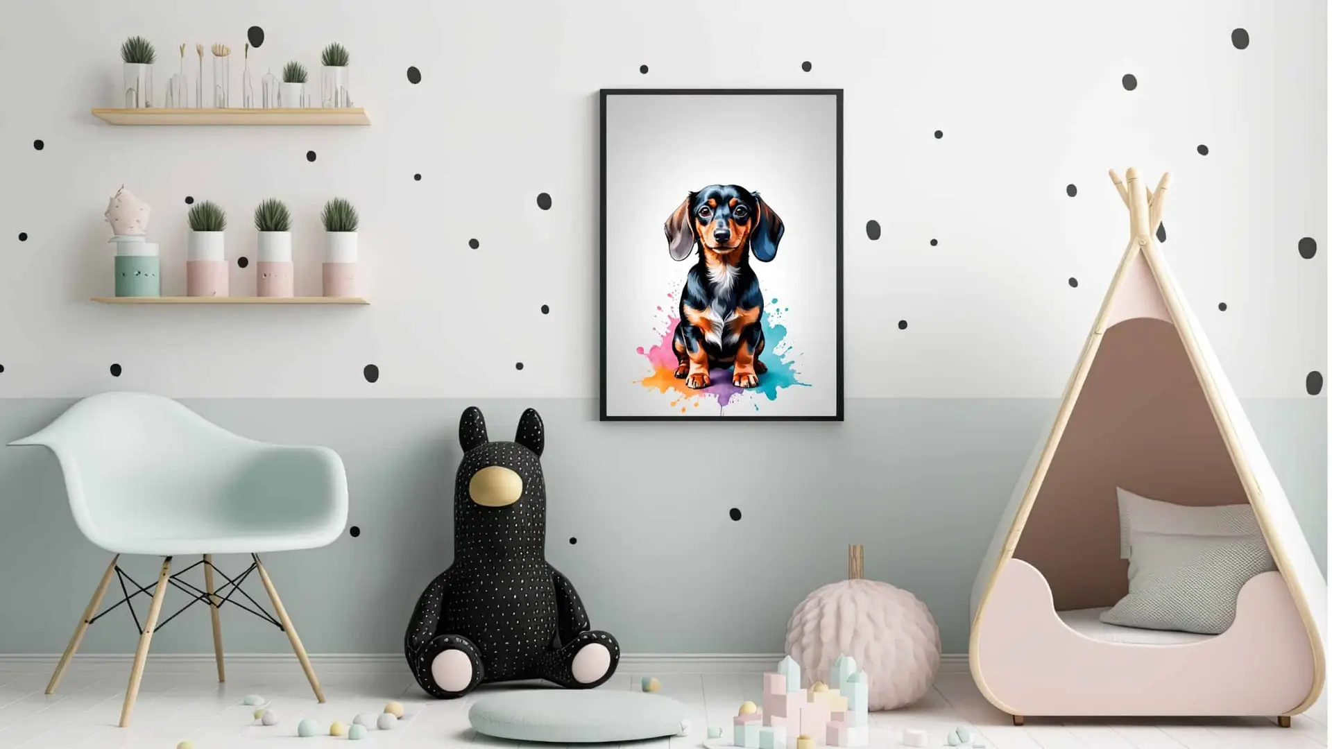 Playful Dachshund Puppy Plakat