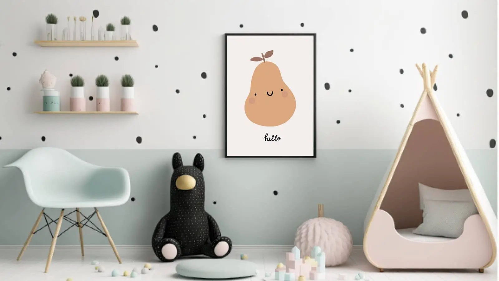 Happy Little Pear Character Plakat