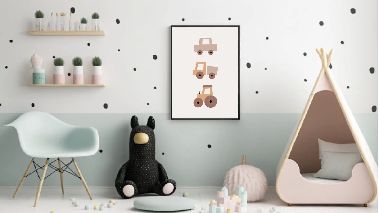 Cozy Minimalist Farm Vehicles Plakat