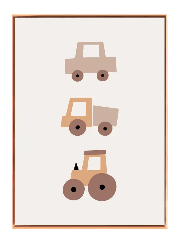 Cozy Minimalist Farm Vehicles Plakat