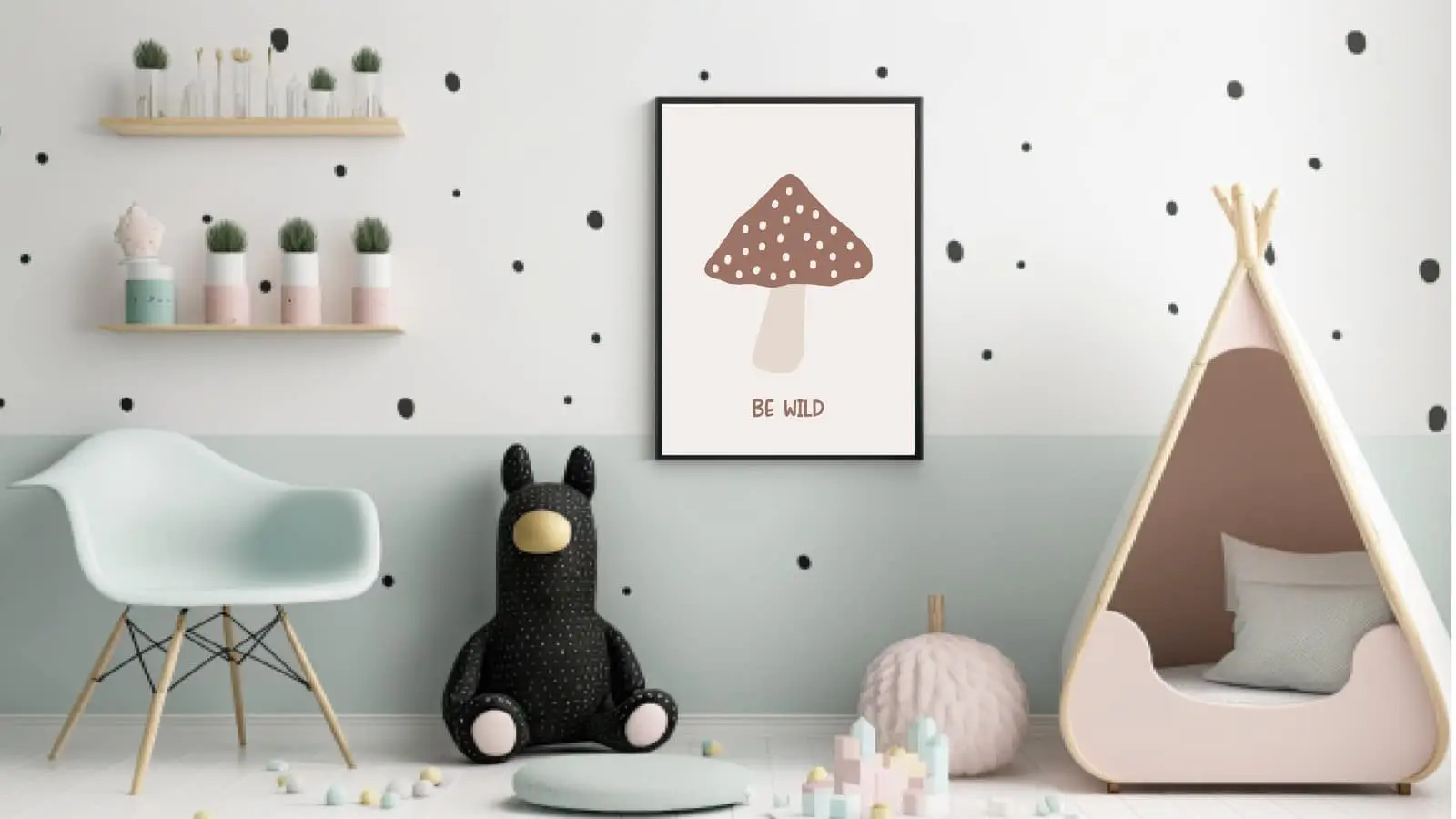 Be Wild Inspirational Mushroom Plakat