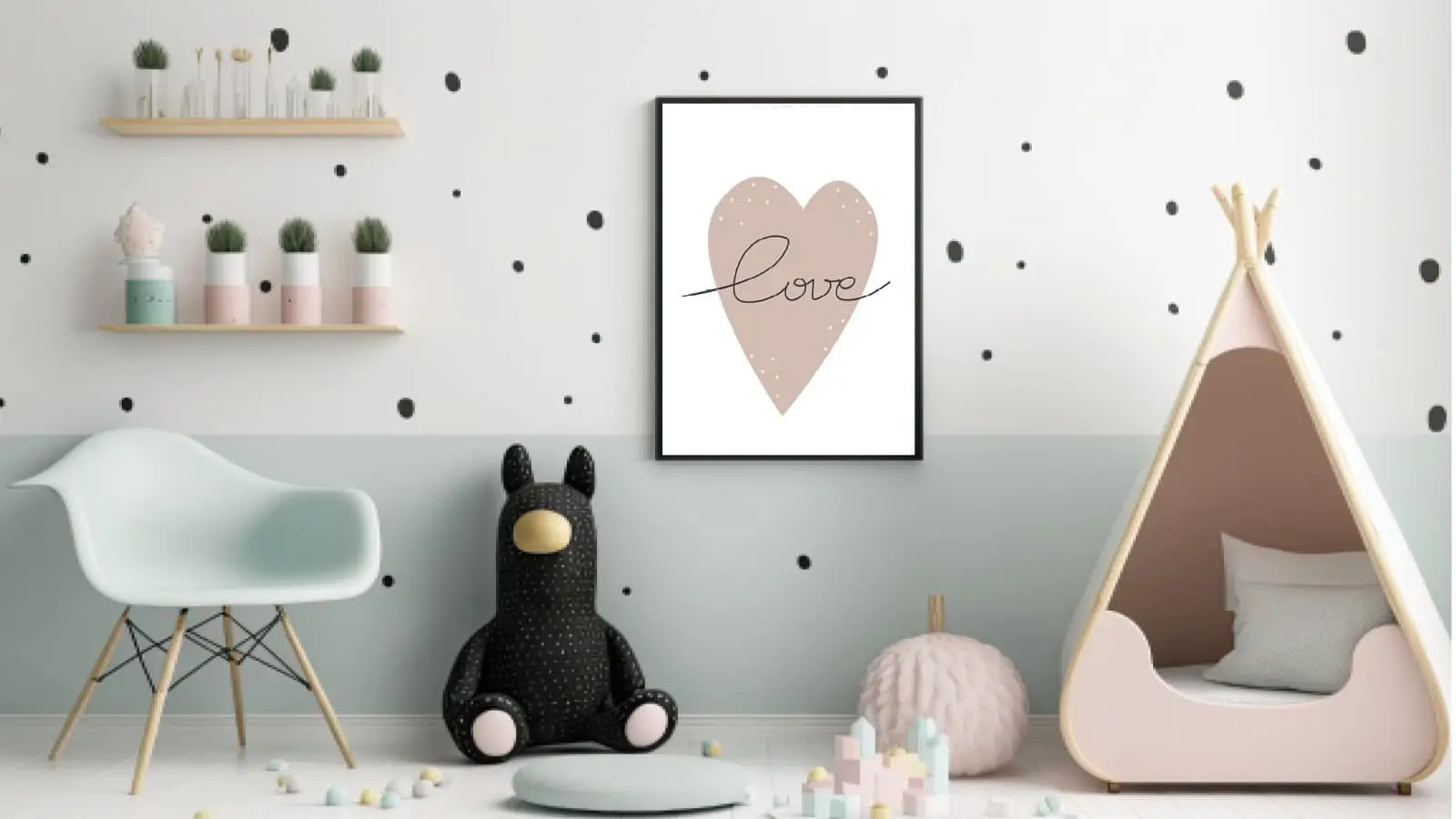 Gentle Love Heart Quote Kids Room Plakat