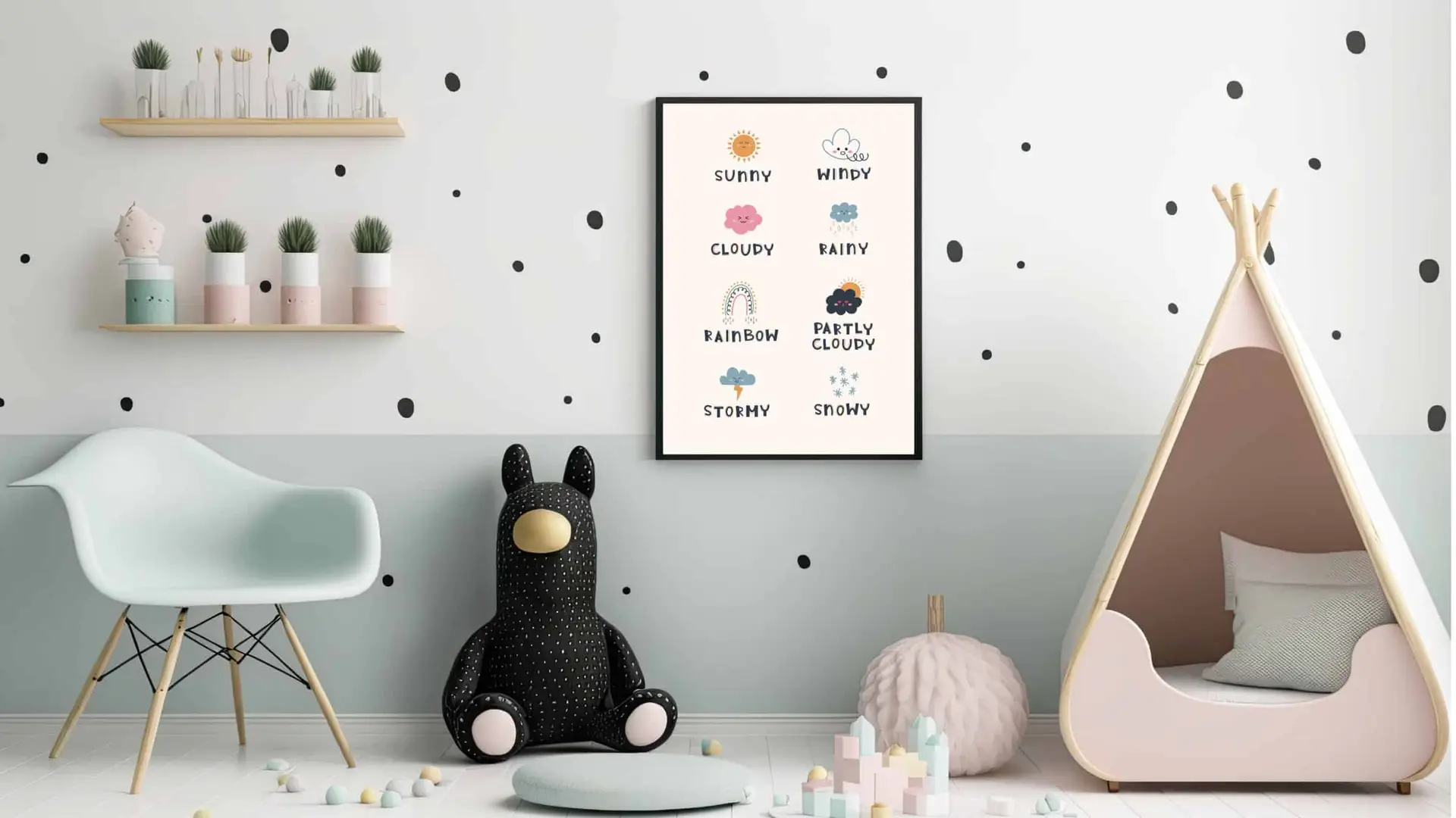 Playful Weather Word Chart Plakat