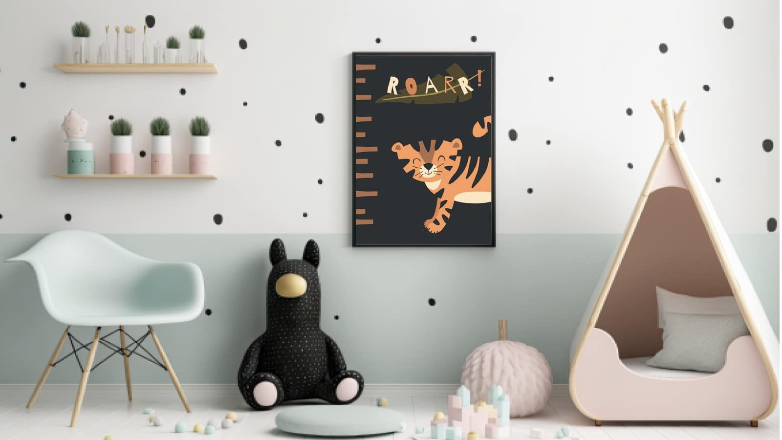 Playful Tiger Roar Growth Chart Plakat