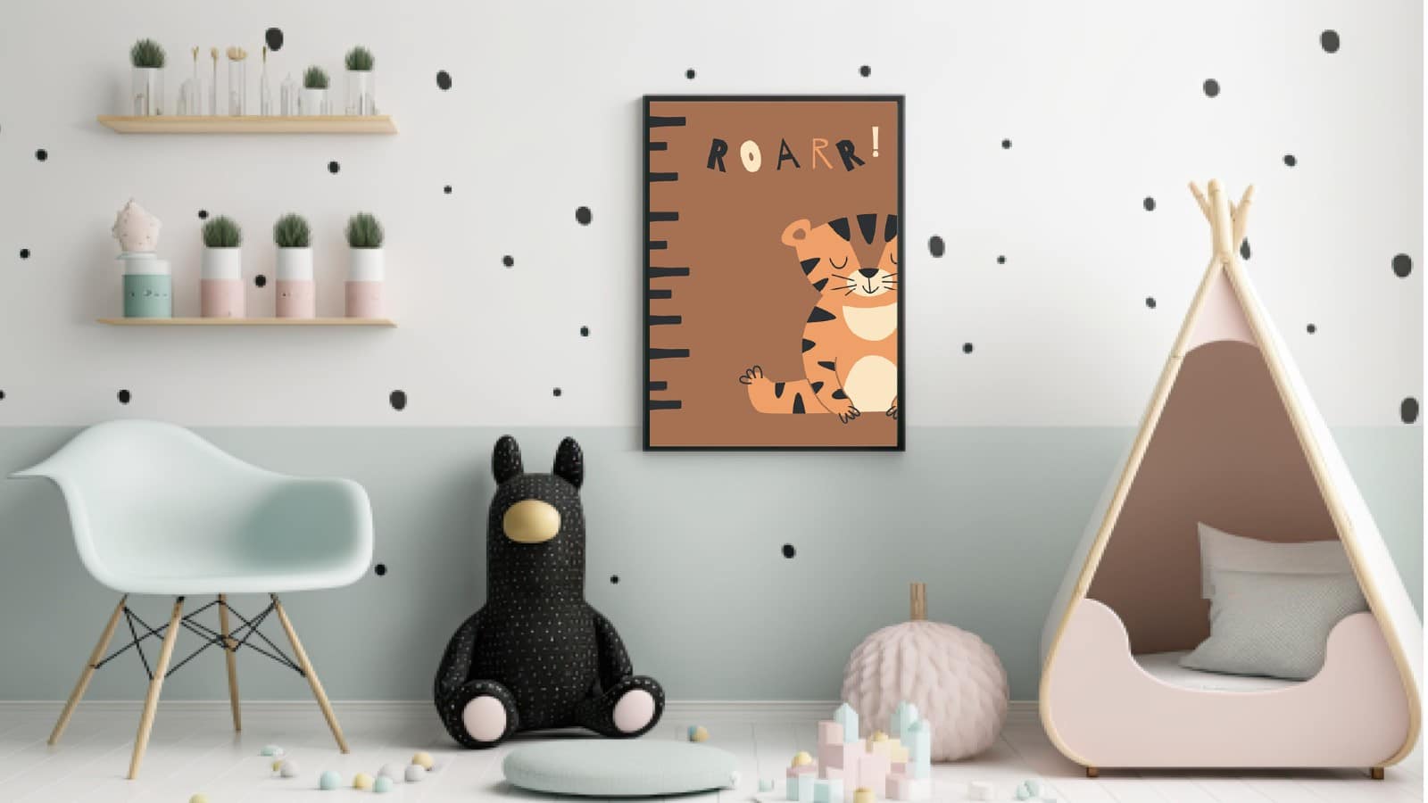 Playful Tiger Growth Chart Plakat