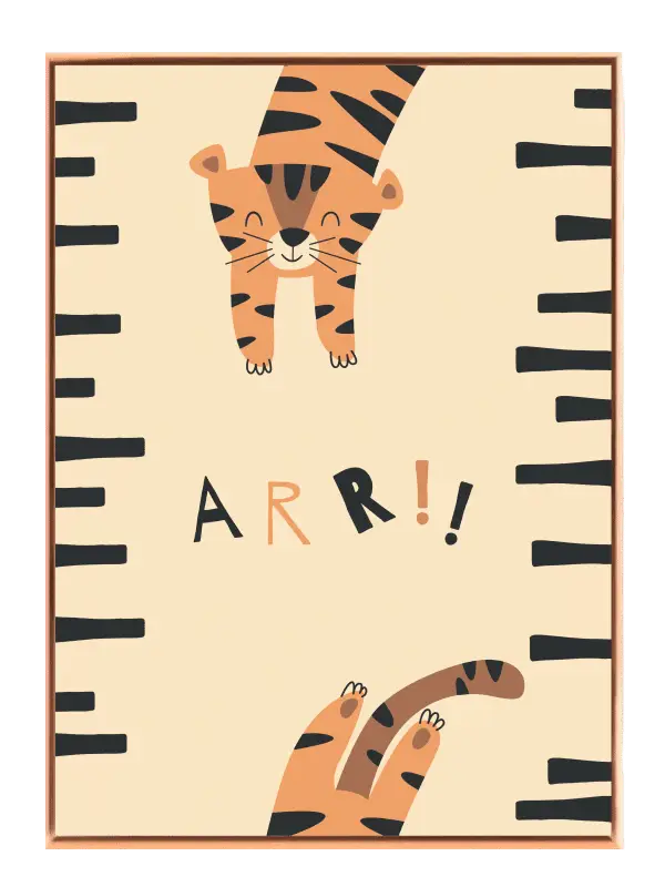 Playful Tiger Growth Chart Kids Room Plakat