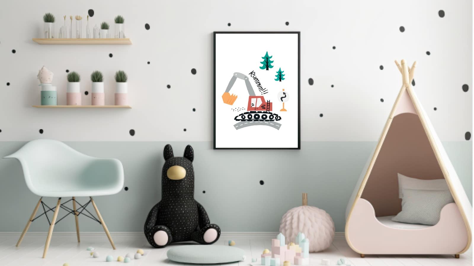 Playful Excavator Adventure Plakat