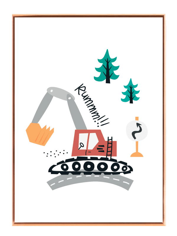 Playful Excavator Adventure Plakat