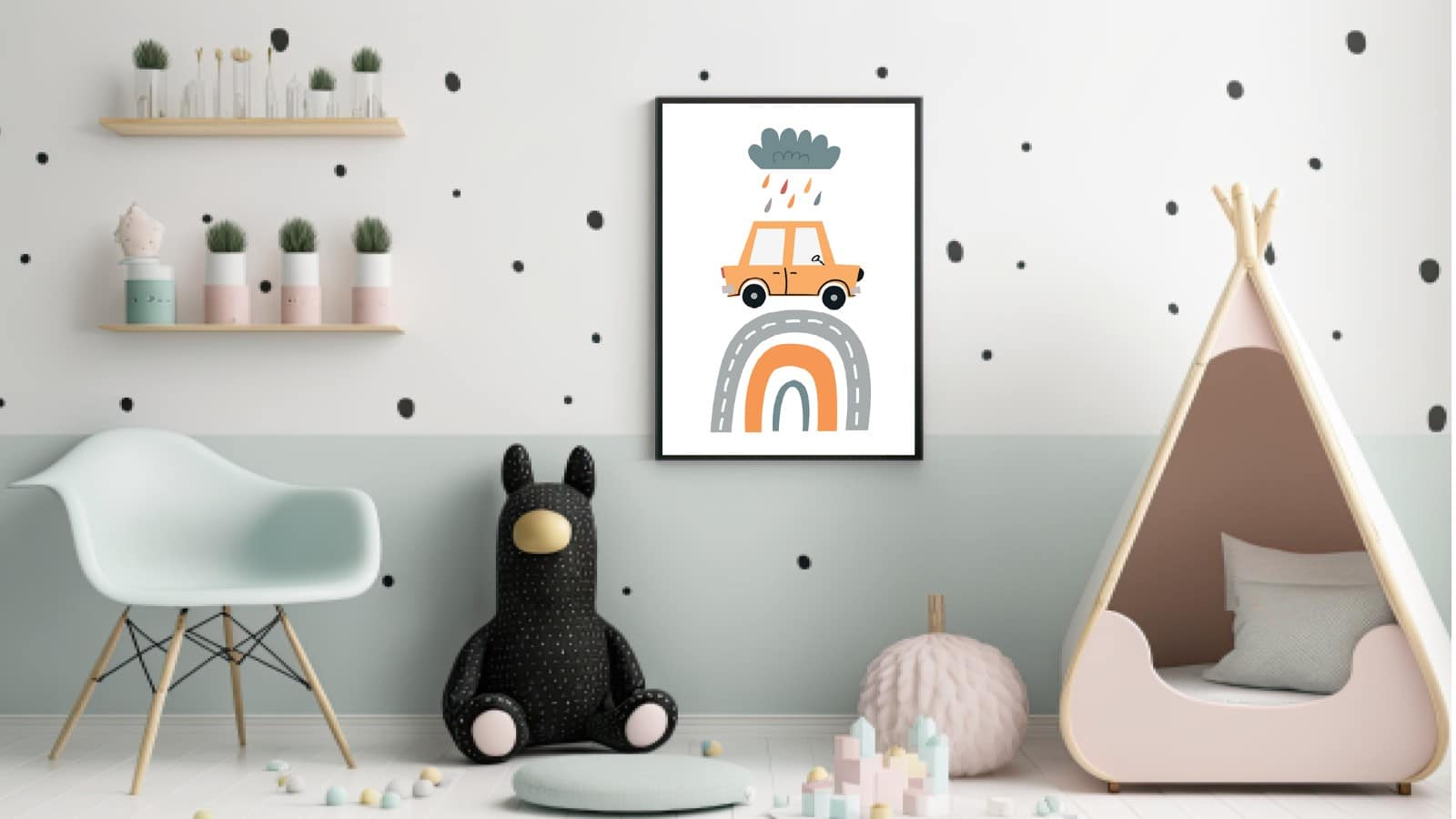 Playful Car Rainbow Adventure Plakat